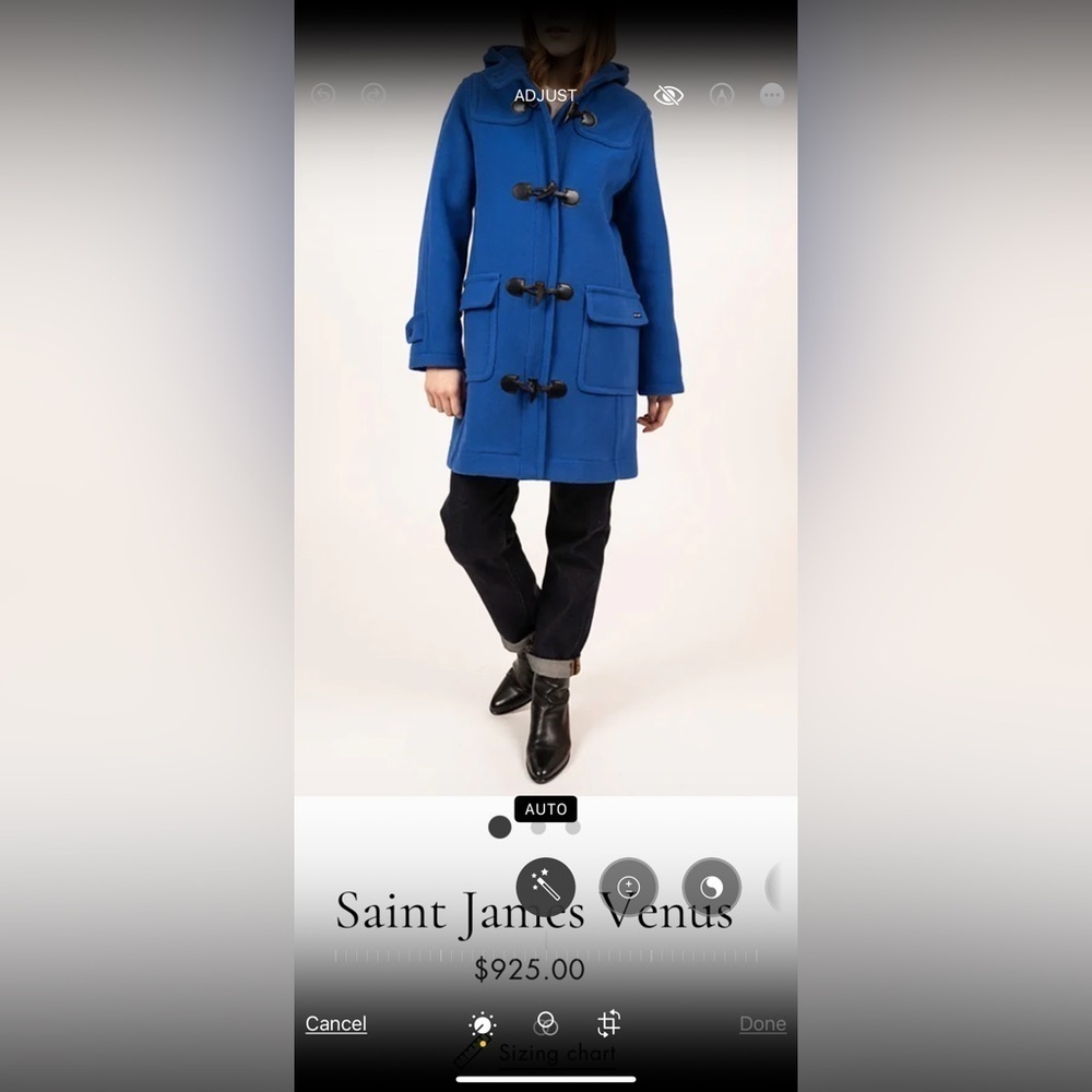 Vintage Duffle coat. Applications at the top of the body, princess seams.